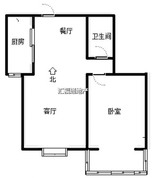 水岸花城1室1厅1卫户型图