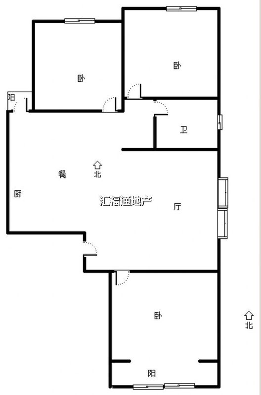 天伦湾一期3室2厅1卫户型图