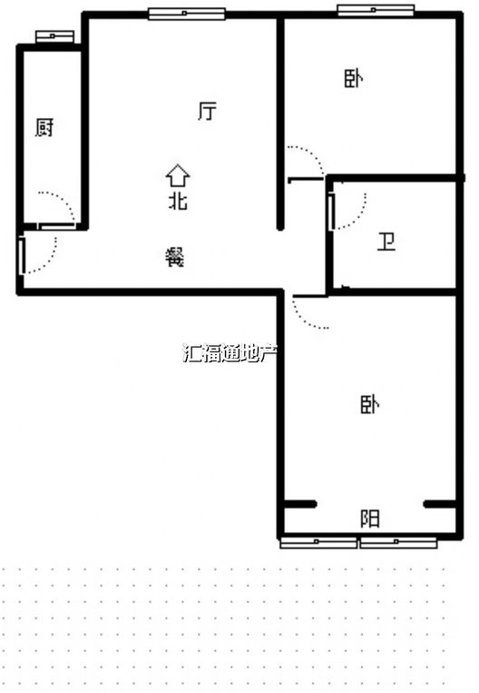水岸花城2室1厅1卫户型图