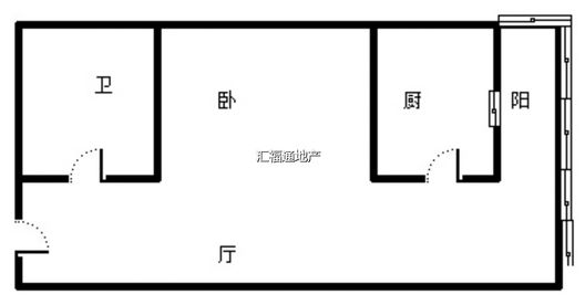 善水永利花园1室1厅1卫户型图
