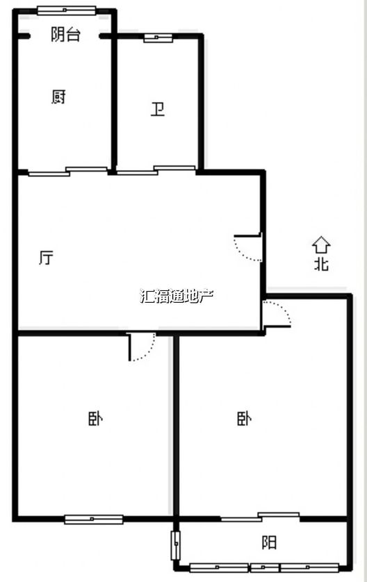 县府小区2室1厅1卫户型图