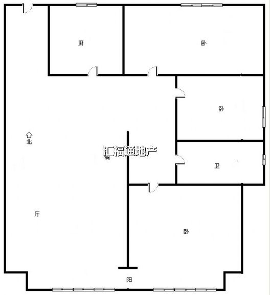 宝利新仕界3室2厅1卫户型图