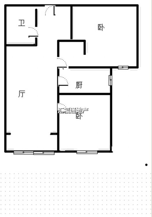 鹏渤印象城·牛津花园2室2厅1卫户型图