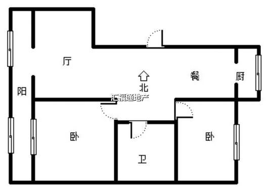 仙颐园小区2室2厅1卫户型图