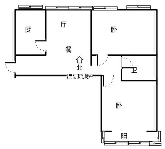 惠友钻石广场2室2厅1卫户型图