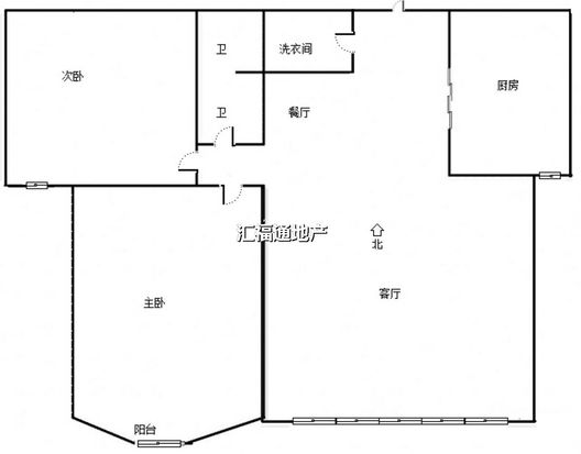 惠友钻石广场2室2厅1卫户型图