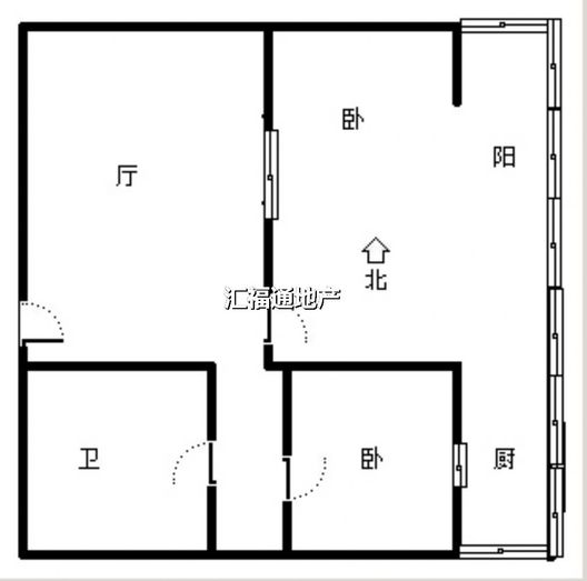 水岸花城1室1厅1卫户型图