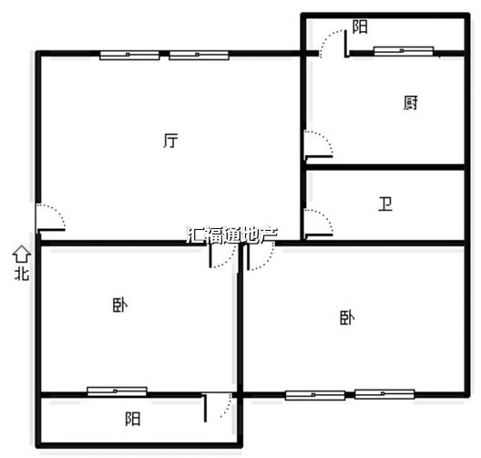 邮电局住宅楼2室1厅1卫户型图