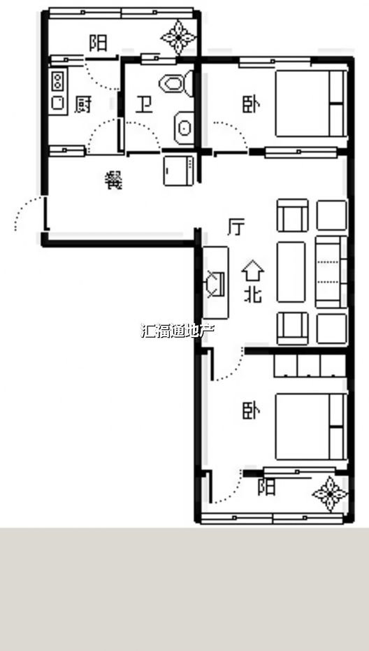 化肥厂小区2室2厅1卫户型图