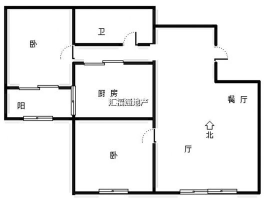 君临天下御景园2室2厅1卫户型图