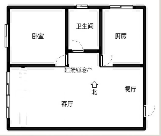 水岸花城1室1厅1卫户型图