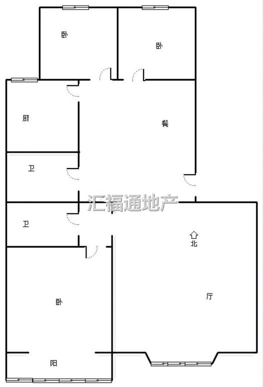 名流枫景五期3室2厅2卫户型图