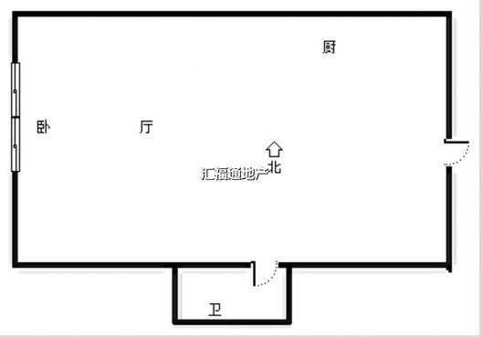 京第银座1室1厅1卫户型图