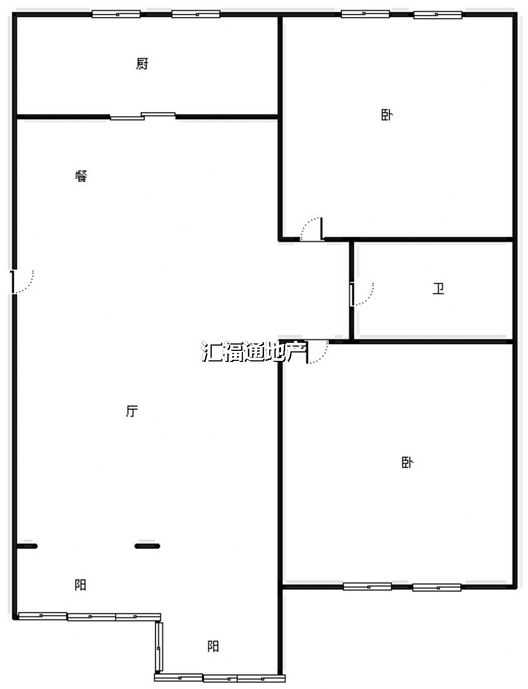 仙颐园小区2室2厅1卫户型图