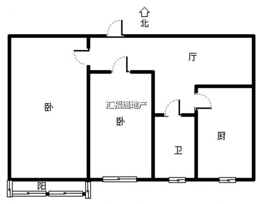 矿山局家属楼南院2室1厅1卫户型图