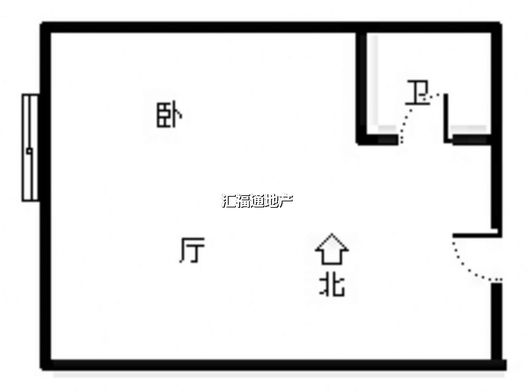 京第银座1室1厅1卫户型图