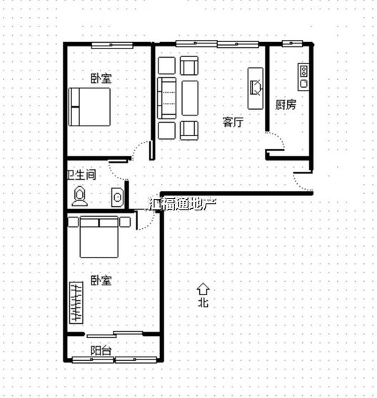 联合七号院2室2厅1卫户型图