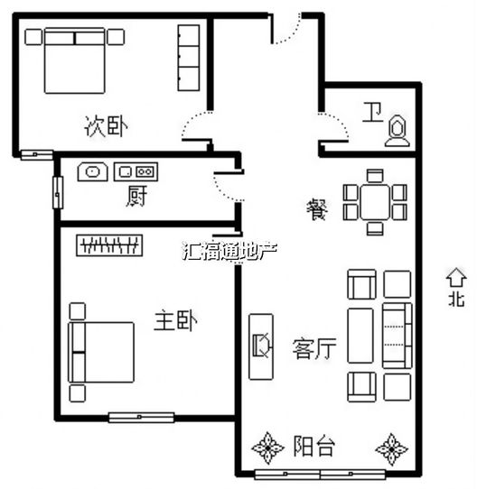 K2狮子城2室2厅1卫户型图