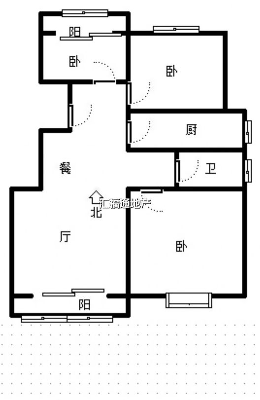 华融现代城3室2厅1卫户型图