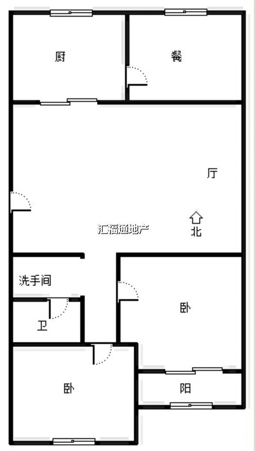 华北铝业生活小区（北院）2室1厅1卫户型图