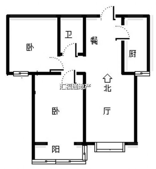 水岸花城2室2厅1卫户型图