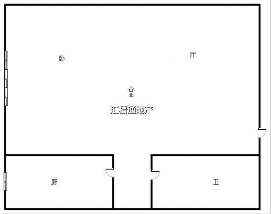 汇元四季橙1室1厅1卫户型图