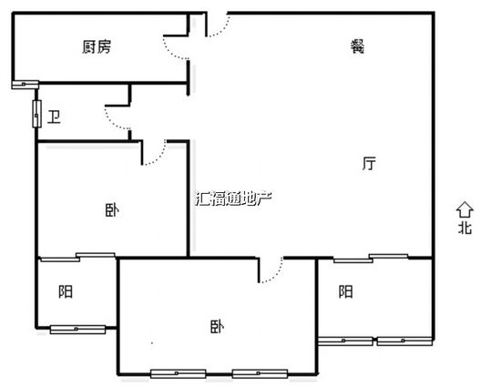 名流一品2室2厅1卫户型图