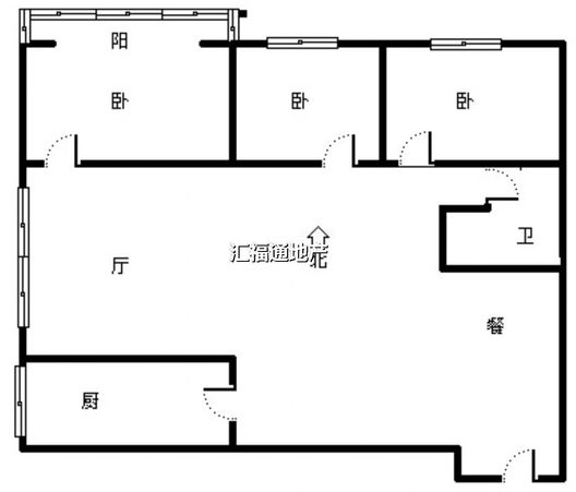 华泰豪庭3室2厅1卫户型图