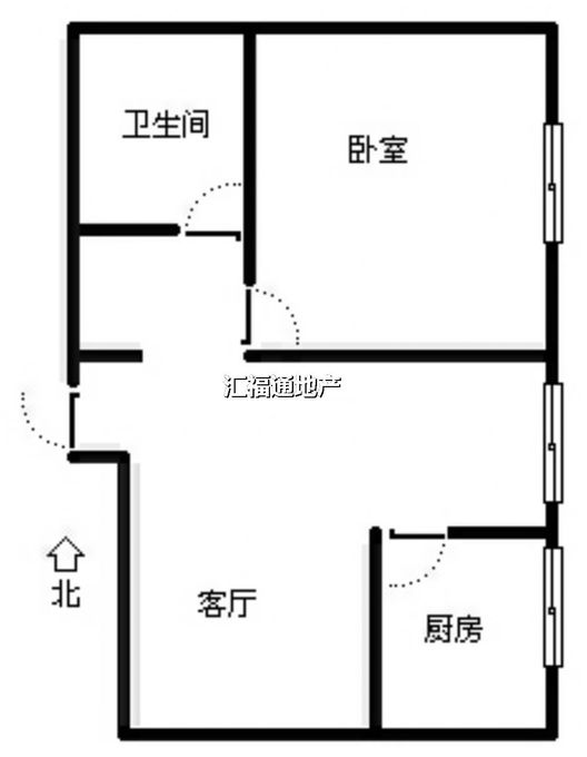 水岸花城1室1厅1卫户型图