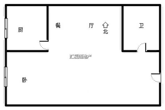 弘德缘（豪门庄园三期）1室1厅1卫户型图