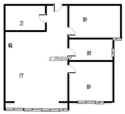 翡翠滨江2室2厅1卫户型图