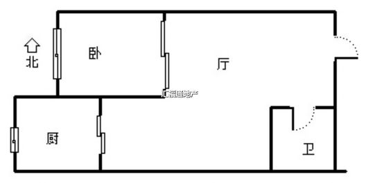 弘德缘（豪门庄园三期）1室1厅1卫户型图