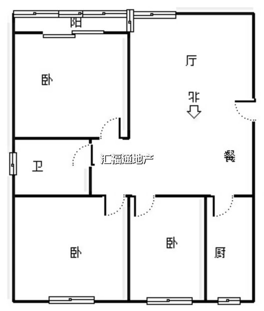 金域中央3室2厅1卫户型图