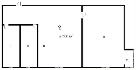 鸿盛凯旋门1室1厅1卫户型图