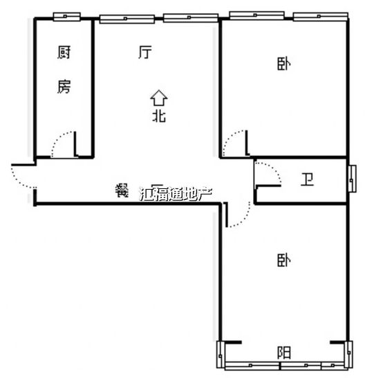 公园壹号2室2厅1卫户型图