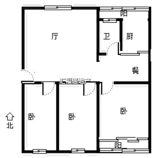 清凉寺居民小区3室2厅1卫户型图