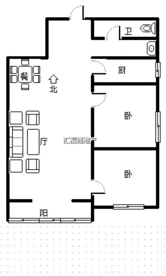 东林家园2室2厅1卫户型图