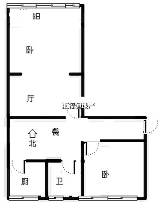 铁道部建厂局小区（范阳路）2室2厅1卫户型图