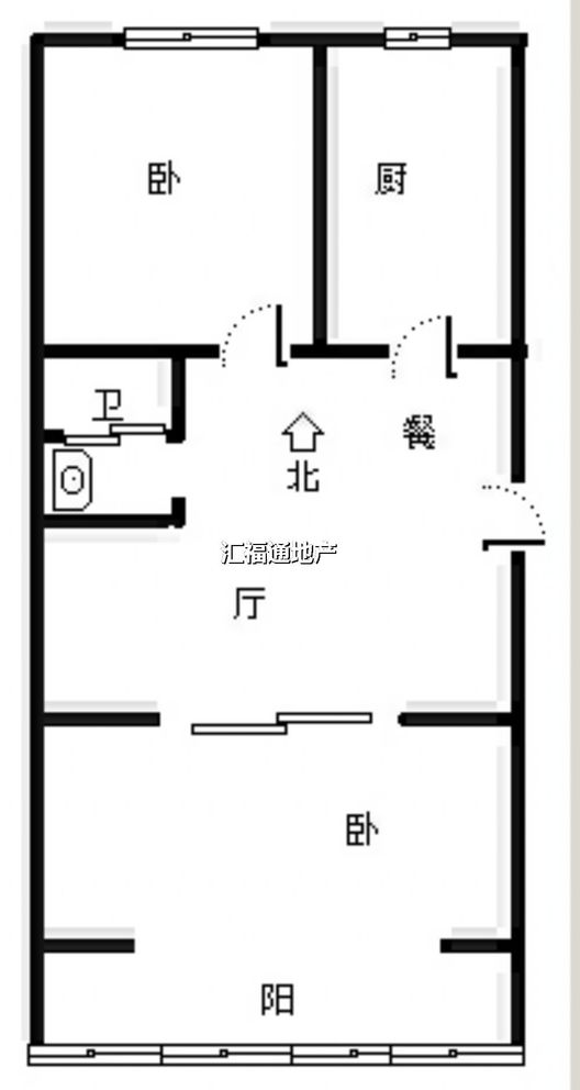 金竹花园2室2厅1卫户型图