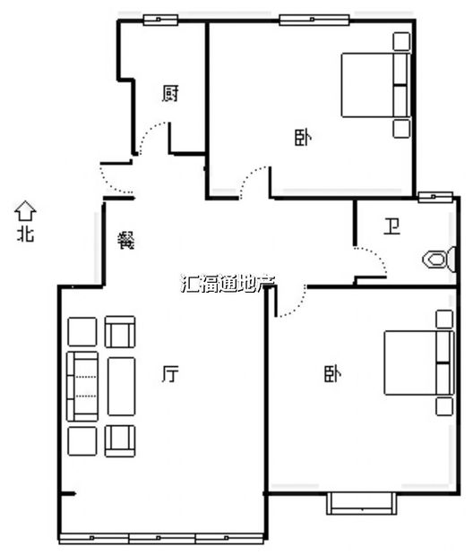 天地新城2室2厅1卫户型图