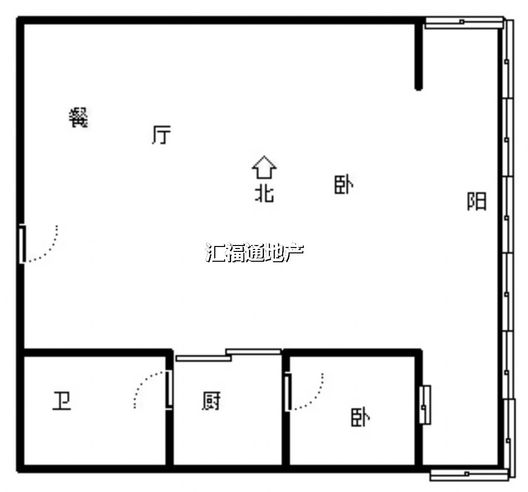 水岸花城1室1厅1卫户型图