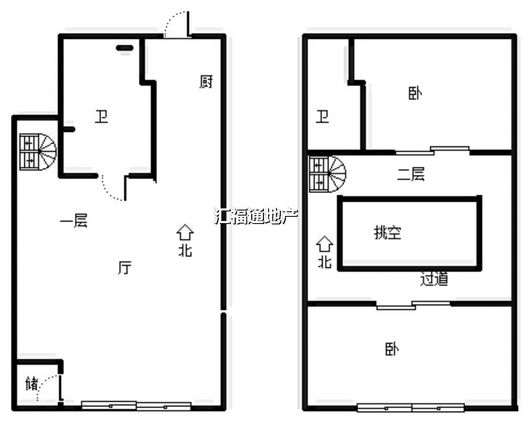 公园80902室1厅2卫户型图