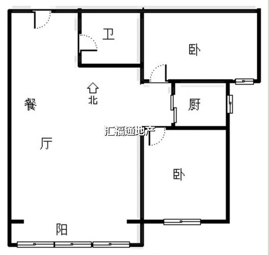 天保青花府2室2厅1卫户型图