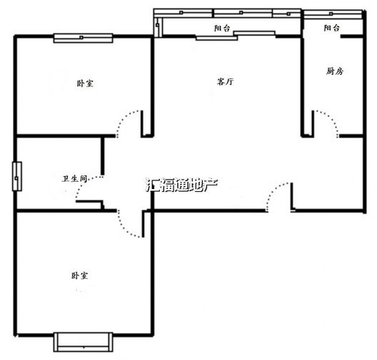 东林家园2室2厅1卫户型图
