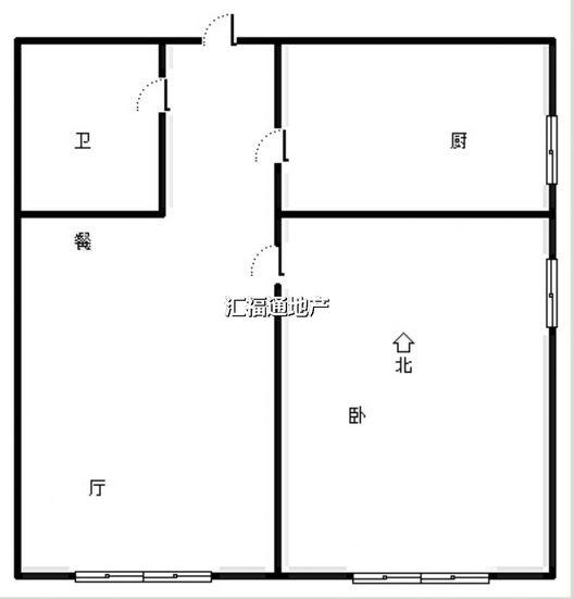范阳一号（鹏渤御苑）1室1厅1卫户型图