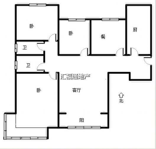 鸿坤理想湾3室2厅2卫户型图