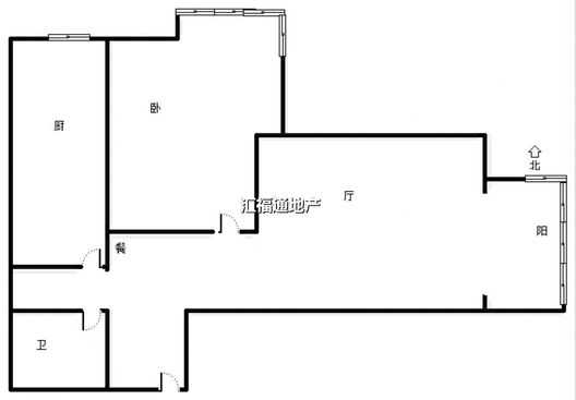 金茂府（鹏渤公园里）1室1厅1卫户型图