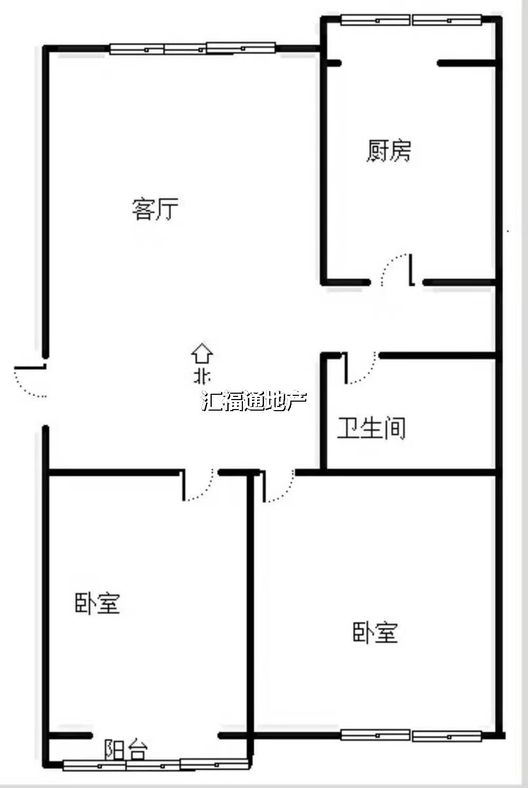 范阳水电小区2室1厅1卫户型图