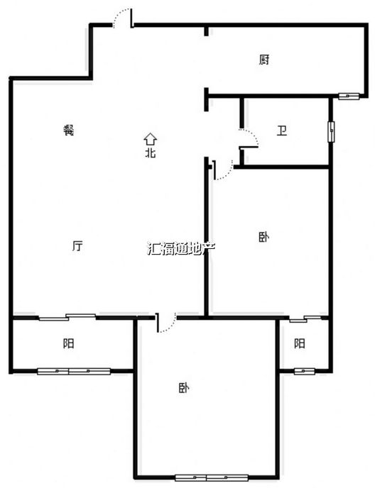 名流一品2室1厅1卫户型图