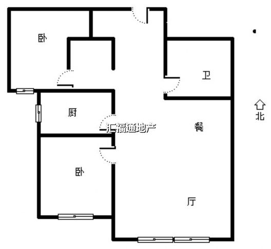 K2狮子城2室2厅1卫户型图